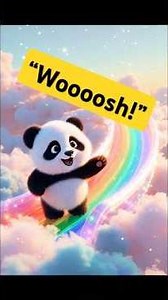 “Panda Goes Wooooosh Down the Rainbow! 🌈😳”