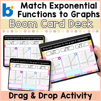 Match Exponential Functions to Graphs  | Boom Cards™