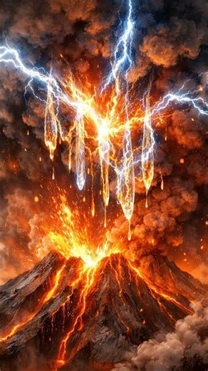Volcanic Lightning Creates Glass! 🔥⚡ Discover Nature’s Fiery Fusion #Science #Volcano #Fulgurite