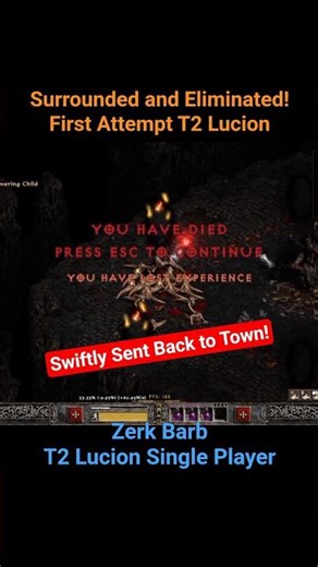 MELEE IS HARD! 💀 Lucion T2 vs. Berserk Barb Single Player #projectdiablo2 #shorts