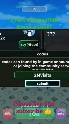 3 brand new Xmas codes you need to use👍 (Emote RNG Roblox)