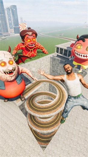 VINIT VERSE on Instagram: "3 Devil Cartoons Destroy The City - INDIAN BIKES DRIVING 3D"