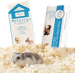Hamiledyi Natural Hamster Bedding, 2.2LBS Bunny Softwood Shavings, Small Pets Brich Bedding for Rabbit Hamster Chick Guinea Pig Chinchilla Gerbil Hedgehog Snake