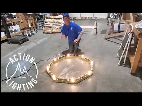 Chasing Lights in an Octagon Marquee.