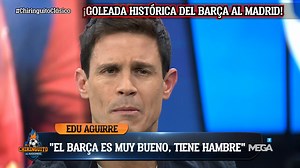 3.3M views · 120K reactions | 勞 "Enhorabuena al Barça, son muy buenos". ️ "Estoy perdido con este Madrid, el problema no es de actitud". Tre-men-do discurso de Edu Aguirre tras la debacle: | El Chiringuito TV | Facebook