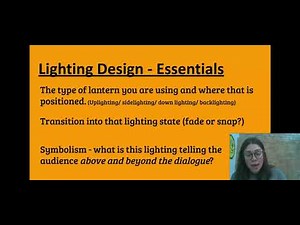 DRAMA GCSE Lighting Design Revision Video Part 2