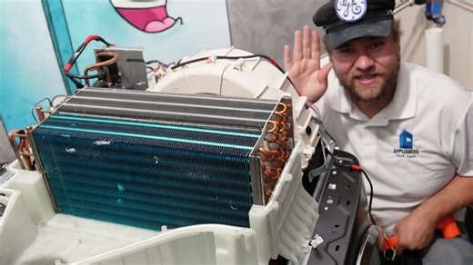 GE ultrafast washer dryer combo: How to access & remove heat pump system