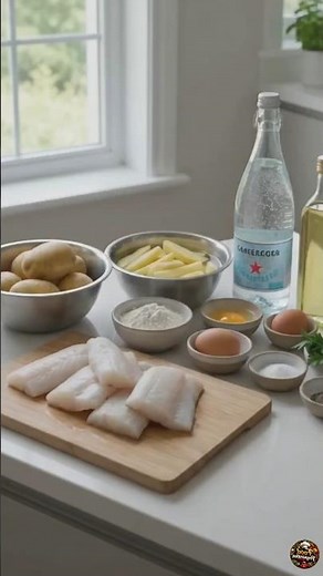 How to Make the Perfect Crispy British Fish & Chips at Home! 🐟🍟#ukfood #britishfood