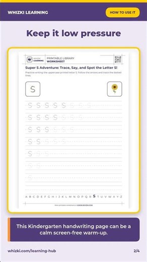 Letter S Worksheets for Kindergarten: Quick Trace, Say, Spot