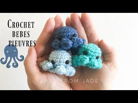 QUICK & EASY - No-sew crochet baby octopus tutorial (step by step) Right-handed