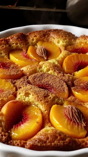 The Best Peach Cobbler Cake! So Soft & Juicy | Easy Peach Dessert Recipe with Ice Cream
