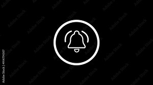 alarm icon, animated bell, alarm bell, shaking sound, wavy sounding alarm, 4k looping, 4k green screen