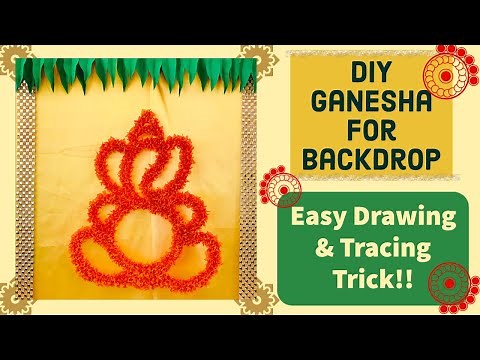 How to make DIY Ganesha For Traditional Backdrop Decoration | Easy Tracing Trick!