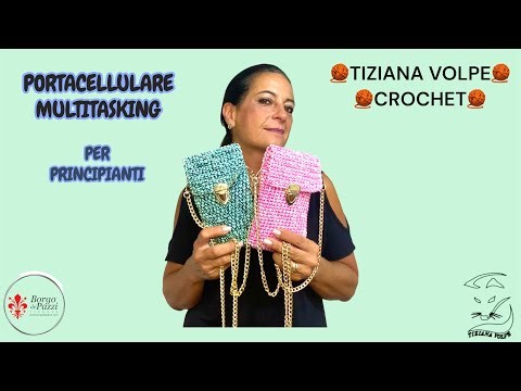 🧶MULTITASKING CELL PHONE HOLDER🧶FOR BEGINNERS 🧶PEARL CORD🧶LOW STITCH🧶TIZIANA VOLPE CROCHET🧶