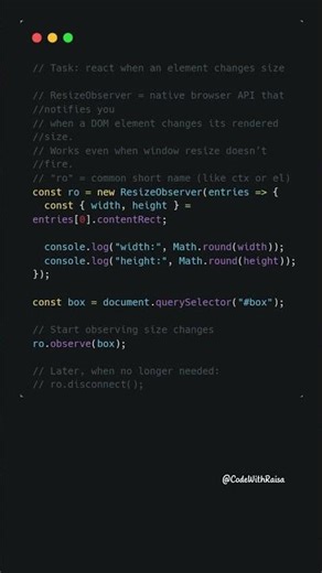 Stop watching window resize — use ResizeObserver instead #javascript #coding #shorts