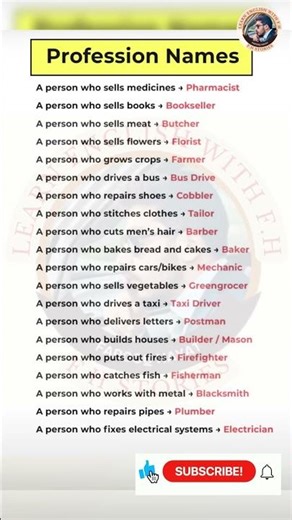 Profession Names in English | Jobs Vocabulary with Pictures | Learn English Easily