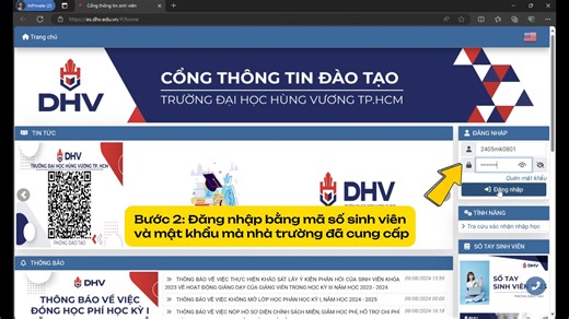 💥Hướng dẫn cách vào Cổng Thông tin Đào tạo của DHV: Nơi sinh viên đăng ký môn học, xem thời khóa biểu, học phí... - B1 : Sinh viên mở trình duyệt chọn vào link "Es.dhv.edu.vn" - B2 : Cổng thông tin Đào tạo mở ra. Sinh viên đăng nhập tài khoản ES nhà trường đã cấp vào ô đăng nhập. - B3 : Tài khoản đăng nhập lần đầu sẽ phải thay đổi mật khẩu mới. - B4 : Sinh viên đăng nhập lại tài khoản vừa thay đổi. - B5 : Sinh viên xem tính năng thời khóa biểu, học phí, điểm... ---------------------------------