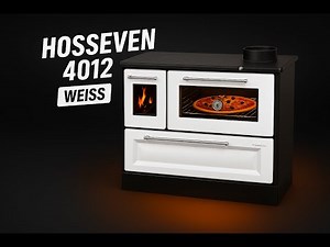 Hosseven Kaminofen 4012 Weiß – Heizen, Kochen & Backen mit echter Holzofenwärme