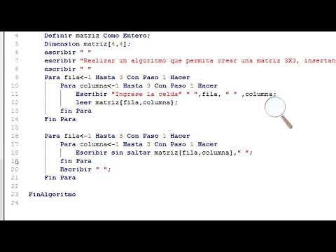 Algoritmo matriz 3x3 en pseint