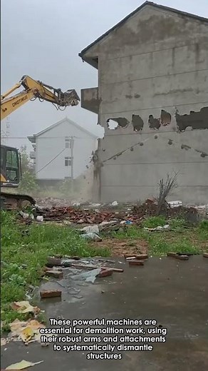 Building Demolition by Excavator