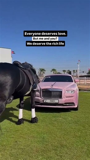 Pink Rolls-Royce Meets a Majestic Horse 🩷🐎 | Luxury Meets Horsepower | Pink Royce Dubai