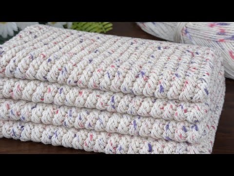 You'll love this easy blanket pattern I made with variegated yarn!