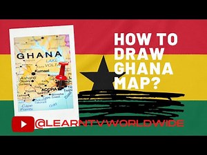 How to draw Ghana map | How to colour Ghanian flag