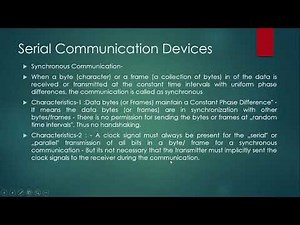 Introduction to Ports, Type of Serial Ports, Synchronous and Asynchronous Communication
