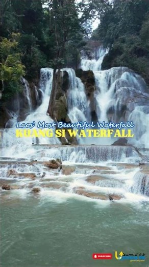 Laos’ Most Beautiful Waterfall 🇱🇦 Kuang Si Waterfall