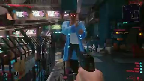 Cyberpunk 2077 1.0 launch will forever be hilarious for having some of the funniest bugs I've seen in a video-game, like magically healing this NPC in a wheelchair by pointing a gun at him.
