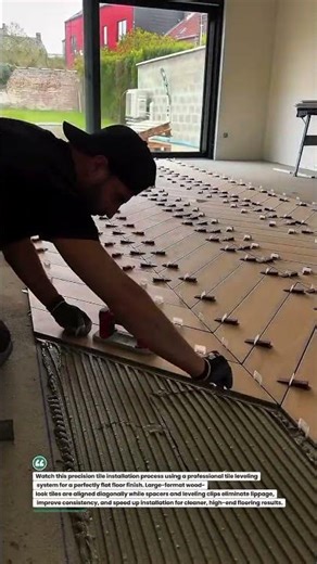 Precision Tile Layout Mastery with Leveling Clips 🔥🏠 #TileInstallation #Flooring #Construction