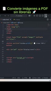 43K views · 827 reactions |  Convierte imágenes a PDF sin librerías  #programacionweb #desarrolloweb #programadoresweb #HTML #JavaScript | Progamacion web, | Facebook