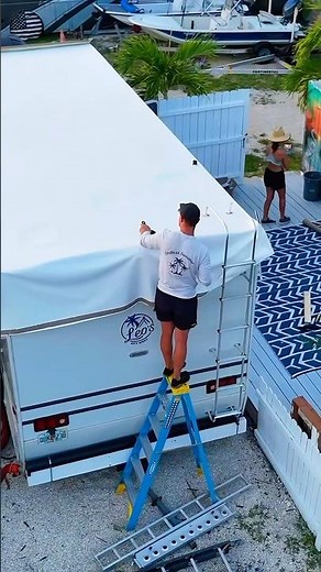 Replacing the membrane on our RV roof! In the final stages of our RV Roof rebuild 🔨 #rv #roof