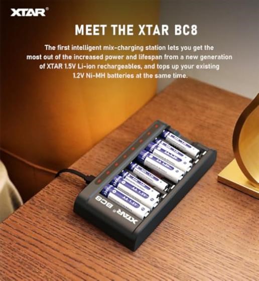 XTAR BC8 1.5V AA Li-ion Battery Charger