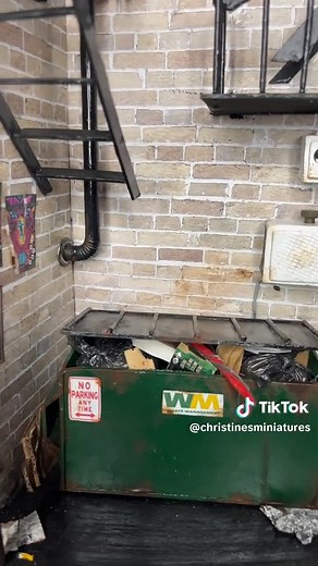 Alleyway complete! #diyminiature #miniatures #diy #dailymini #miniaturist #foryou #fyp #miniart #miniature #diymini #foryoupage #diyart