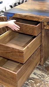 Black Forest Wood Co. on Instagram: "We are finally finished the bastogne walnut waterfall desk. This piece was created from one of our most spectacular slabs of walnut and was completely custom configured to our clients request. #desk #bespoke #woodworking"