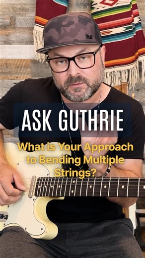 @guthrietrapp is back to share his approach to bending multiple strings. Make sure your left hand is strong and controlled enough to hold the strings. Get another finger behind the bending finger for support, and bend up to the note so you can hear where that pitch is. That’s what helps build your muscle memory! Just a few days left until The Styles of Guthrie Trapp launches. Stay tuned for more technique tips as we get closer to release day! | ArtistWorks