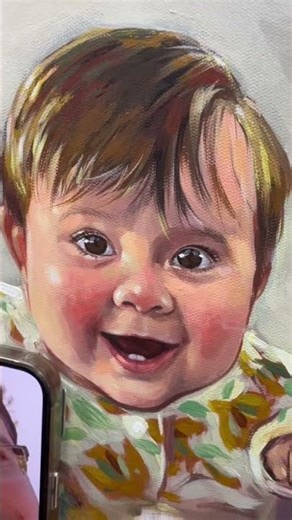 Watch Pure Family Joy on Canvas! The Making of a Custom Portrait ❤️ #art #artfromphoto