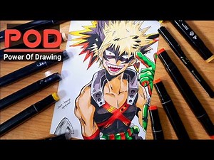 How to draw Katsuki Bakugo - My Hero Academia (僕のヒーローアカデミア)