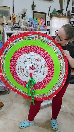 Do you want to learn how to sew a Jelly-Roll Tree Skirt? My virtual self-paced Jelly-Roll Rug Tree Skirt Sewing Class is now available on TikTok series! #jellyrollrug #sewing #handmade #quiltersoftiktok #quilting #sewingtiktok #diy