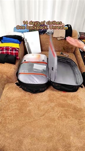 Fit 14 Days of Clothes In ONE Travel Backpack? 😱#travel #backpack