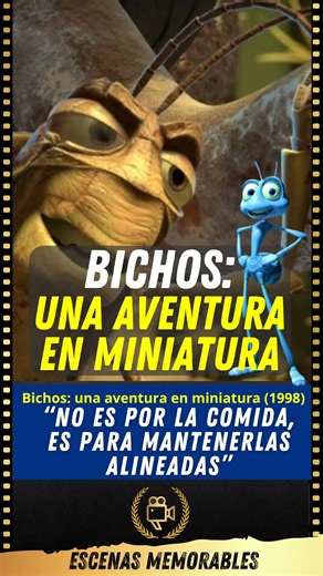 Bichos: Una aventura en miniatura (1998). Escena de la película Bichos “Una aventura en miniatura” donde se revela el mensaje sobre el control de masas representado por las hormigas, una se rebela y el líder advierte que si no la someten las demás pronto harán lo mismo. #escenasmemorables #bichos | Escenas Memorables