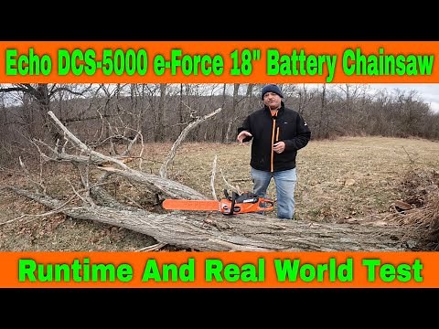 Echo DCS-5000 56V E-Force 18" Battery Chainsaw! Runtime And Real World Test! #216