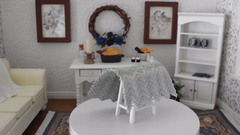 Crochet Dollhouse Afghan, Green Ripple Blanket, 1:12 Scale Miniature Accessory - Etsy