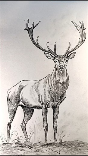 How to draw deer with pencil shading | #shorts #viral