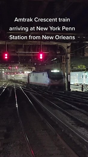 Amtrak Crescent Train Arrives at New York Penn Station