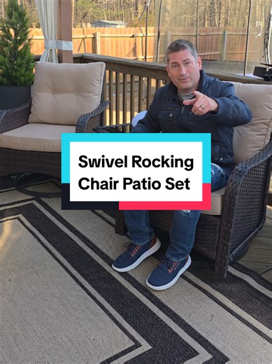 Stylish 360° Swivel Rocking Chair Patio Set
