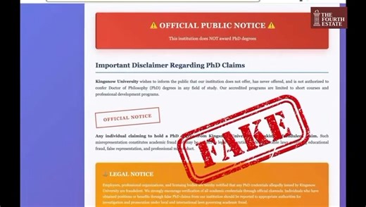 There were lots of conversations about fake academic credentials this year. One of them that caught our attention was that of Sofo Tanko Rashid-Computer, CEO GIFEC. Our investigations revealed that Kingsnow University, where he claimed to have earned a PhD, was a degree mill which had displayed photos of models on its website as faculty members. #Recap #2025impactstories | Fact-Check Ghana
