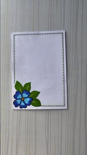 Blue Flower Corner Border design/6 easy border design/Border design/Project/Priyanka Gunwal #shorts