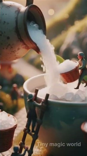 Mini Village Making Big Tea Cup ☕🔥#shorts#miniature #fantasyworld
